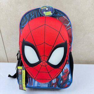 Spider-Man Kids Water Resistant 17'' Backpack With Flashing Lights/Padded Laptop